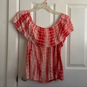 Orange tye-dye crop top